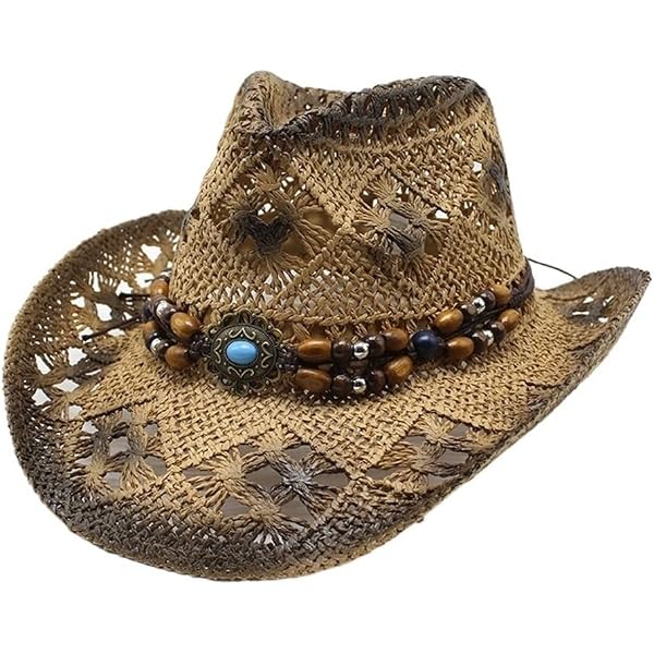 Straw Cowboy Hat Western Cowgirl Hat with Three Decorative  display picture 3