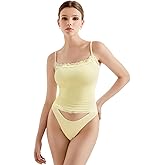SUUKSESS Women Lace Double Lined Camisole Top Spaghetti Strap Going Out Tank Top