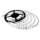 Triangle Bulbs Cool White LED Waterproof Flexible Strip Light, T93007-1 (1 pack) - 25 watt, 300 "3528 SMD", 12 volt, 16.4 feet, Pure White - 1 PACK