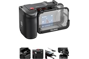 TELESIN Metal Aluminum Alloy Street Photography Camera Grip Holder Set (Camera Grip + Ultra-Light Cage) for DJI OSMO Action 5