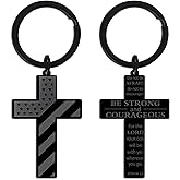 Bozidol Inspirational Bible Verse Cross Keychains, Religious Christian Birthday Baptism Graduation Gifts for Men Boys Teens