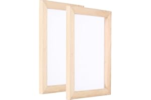 PATIKIL A5 Sizes Wooden Paper Making Screen, 2Pcs 8.3 x 5.9 Inch Single Paper Making Mould and Deckle Papermaking Supplies Fr