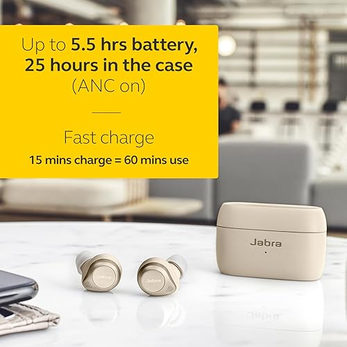 Jabra Elite 85t True Wireless Bluetooth Earbuds, Gold Beige