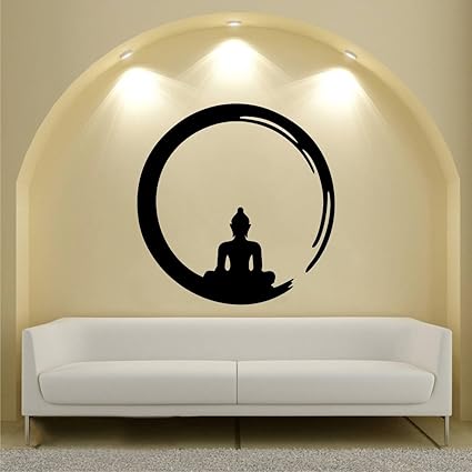 Rawpockets Lord Buddha Enlightment Wall Sticker (PVC Vinyl, 95 cm x 95cm)