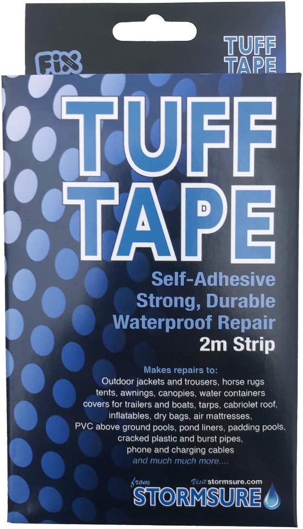 Tuff Tape Stormsure, 2m Waterproof Self-Adhesive Repair Tape, Strong and Durable for Outdoor Gear Inflatables, Tents