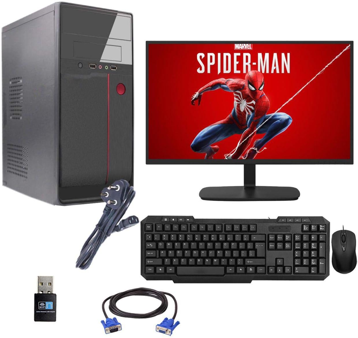 Gandiva Desktop Computer (Core I3 1st Gen CPU/H55 Motherboard/8GB RAM/18.5” Monitor/WiFi) Pre Installed Windows 10 & MS Office (Trail Version) and Antivirus (Free Version) Pre-Installed (500GB HDD)
