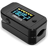 Santamedical Dual Color OLED Pulse Oximeter Fingertip, Blood Oxygen Saturation Monitor (SpO2) with Case, Batteries and Lanyar