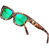 ATTCL Polarized Sunglasses for Women Men Fashion Trendy Golden Circle Rectangle Sunglasses