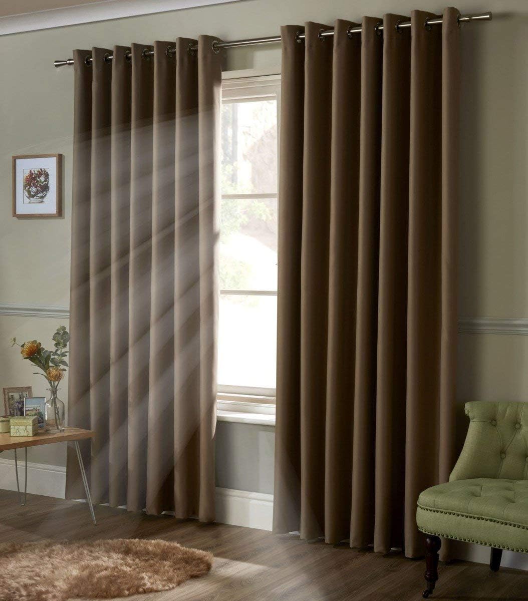 Alan Symonds Blackout Curtains Eyelet Ring Top, Polyester, Charcoal, 66 x 72