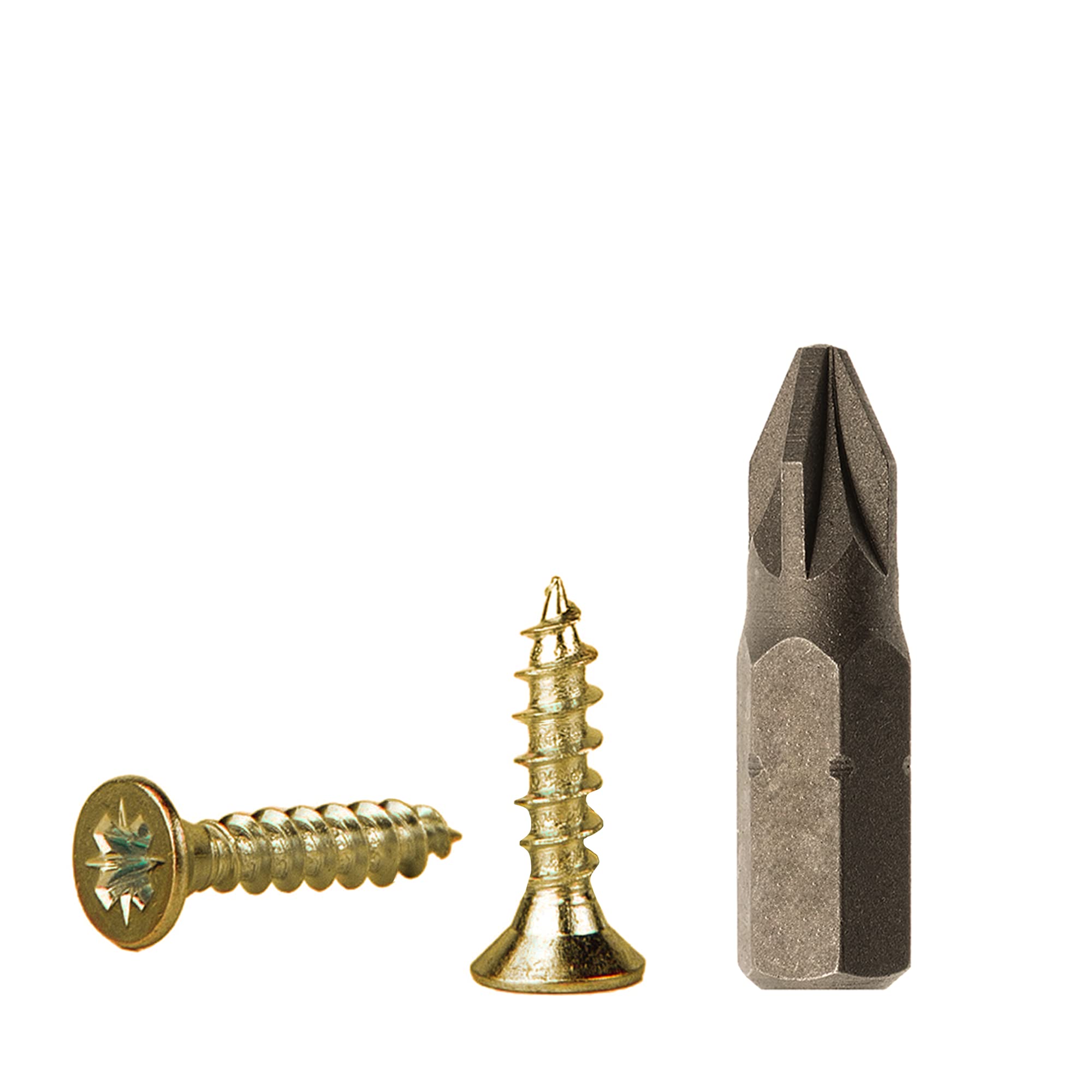 (Pack of 500 pcs) Yellow Zinc Plated Steel 3.0 x 10 mm Wood Screws, Chipboard Screws, Universal Pozi-Drive Screw, PZ Fully Threaded, Pozidriv Countersunk Head (500, 3.0 x 10 mm)