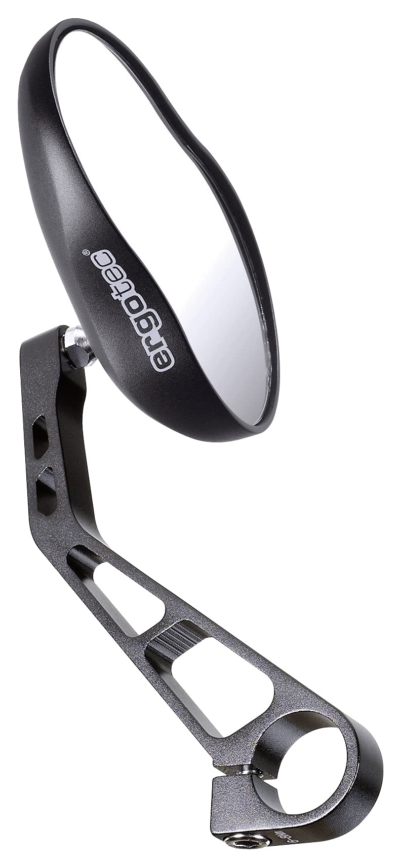 ergotec Bicycle Rear-Vision Mirror, Adjustable, 63500001, Universal Fit, Handlebar Mount, Pentagonal, Manual, Black/Sand
