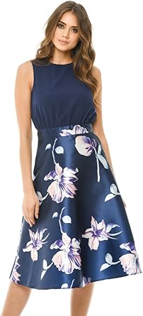 blue midi skater dress