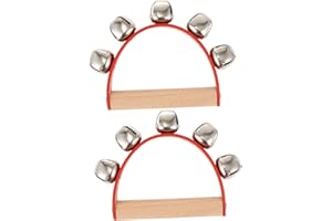 JOINPAYA 2pcs Jingle Bells Instrument for Boys and Girls Boys and Girls Hand Bells Pu Leather Strap Hand-Ring