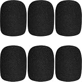 ChromLives Microphone Cover Microphone Windscreen Foam Cover Black Top Grade 6 Pack