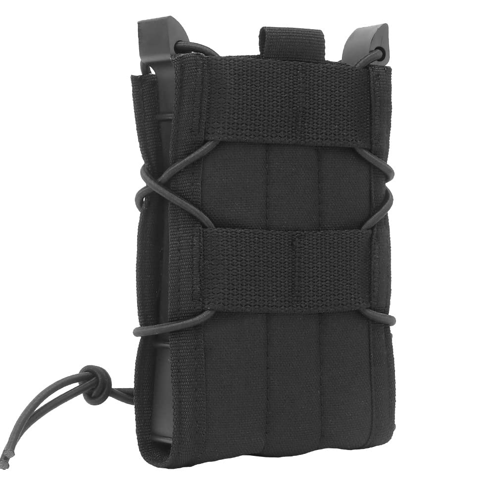 Tactical 5.56 Magazine Pouch Holster AK AR M4 AR15 Rifle Pistol Single Mag Bag Molle Hunting Shooting Military Airsoft Paintball (Color : MG-49-BLK, Size : M)