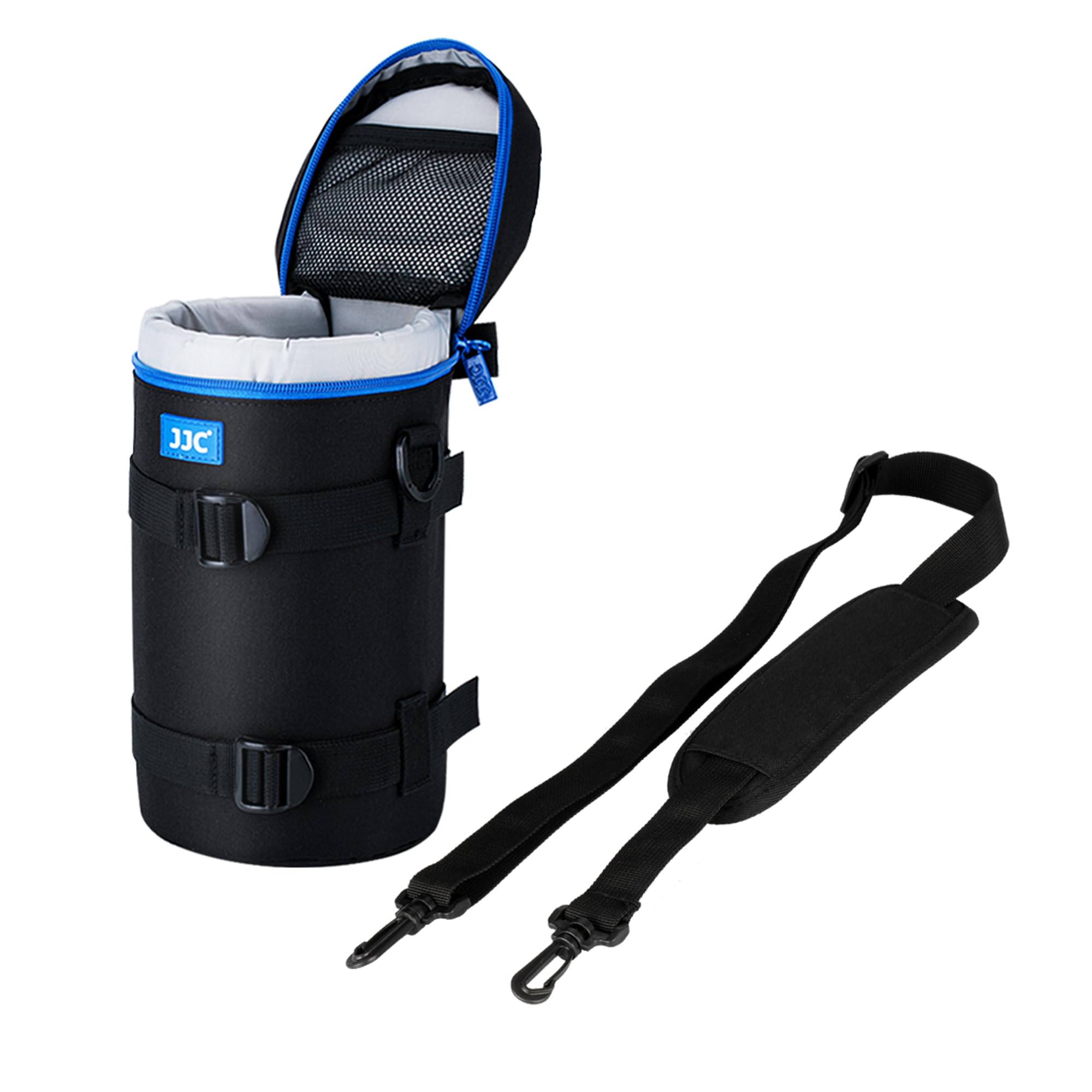 JJC Water Resistant Deluxe Lens Pouch with Shoulder Strap fits Lens Diameter and Height Below 110 x 225mm (4.3 x 8.9”)