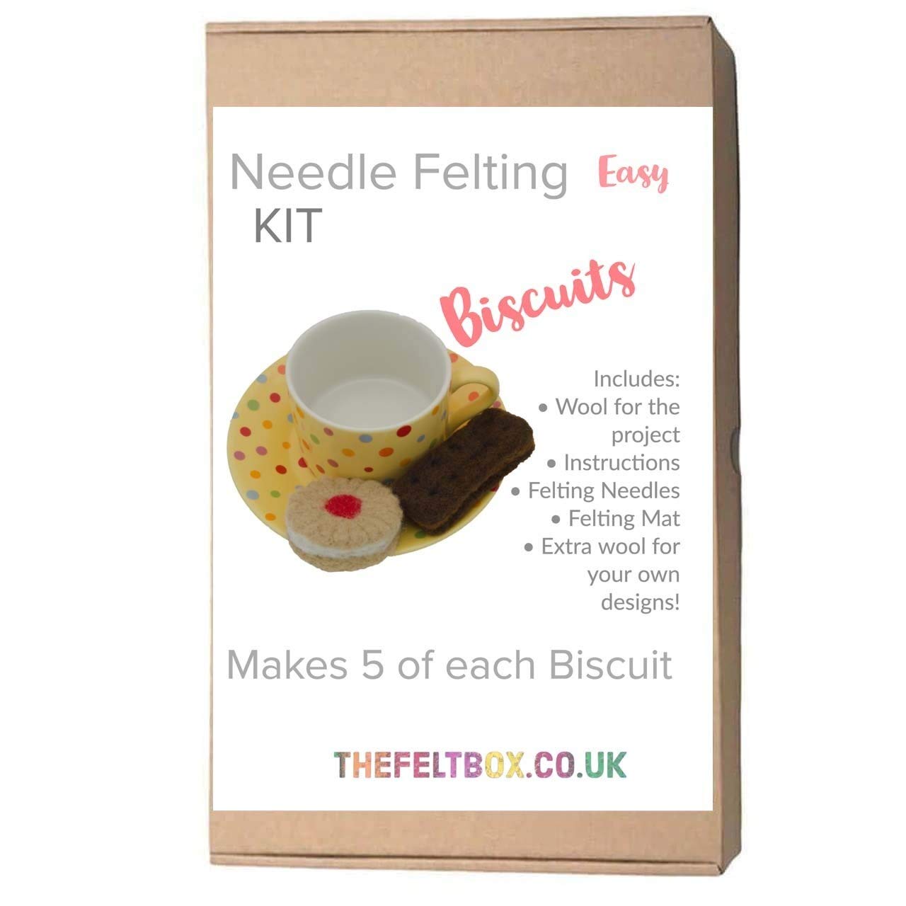 Needle Felting Kit- Biscuits. Makes ten. Level - Very Easy.