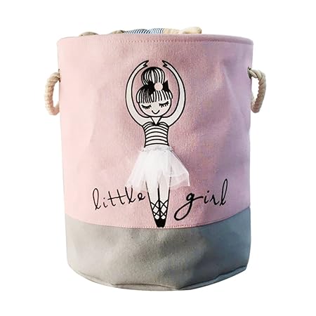 Fieans Faltbare Aufbewahrungskorb Baumwolle Wäschekorb Wäschesammler Rund Aufbewahrungsbox für Spielzeug, Kleidung, Kinderzim