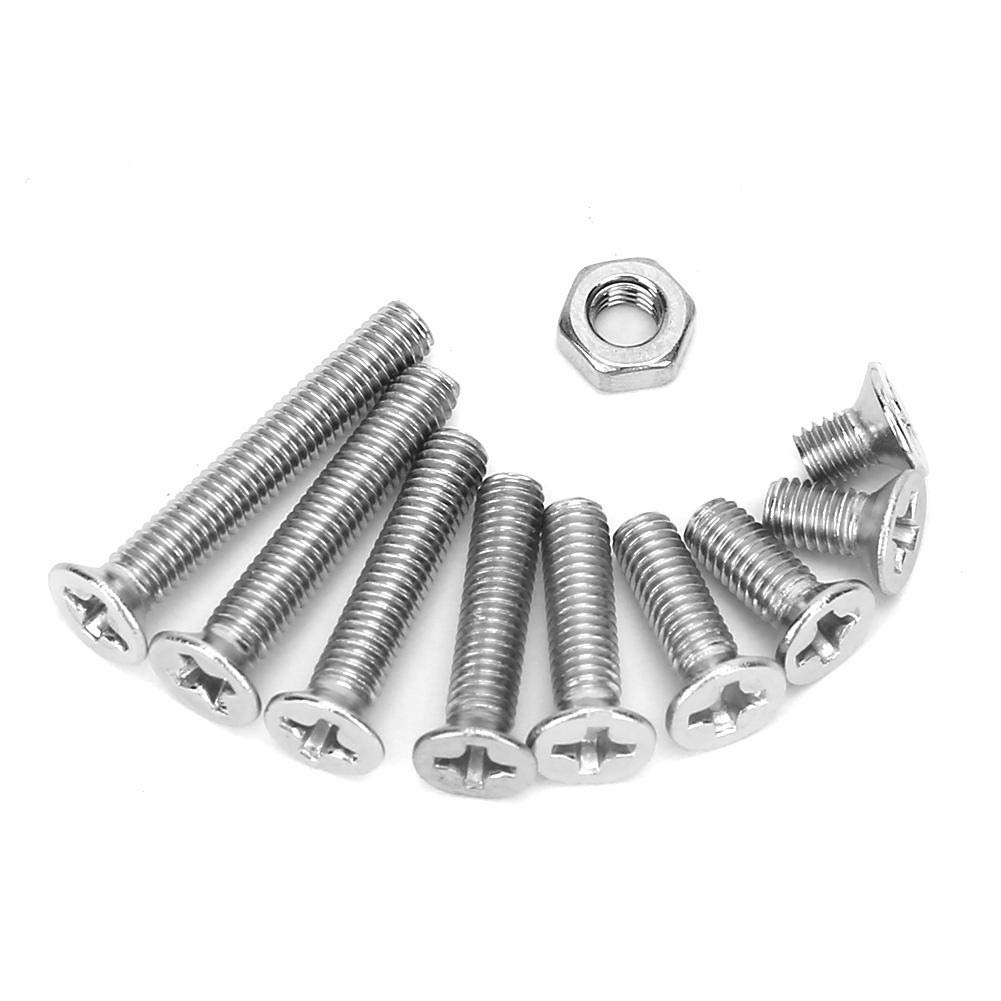 340pcs M3 Cross Recessed Countersunk Head Screws Stainless Steel Screw Set for Electromechanical Machinery Equipment