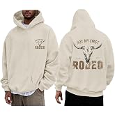 Tuislay Western Cow Skull Hoodies for Men Rodeo Cowboys Sweatshirt Vintage Fleece Hoodie Graphic Country Concert Pullover