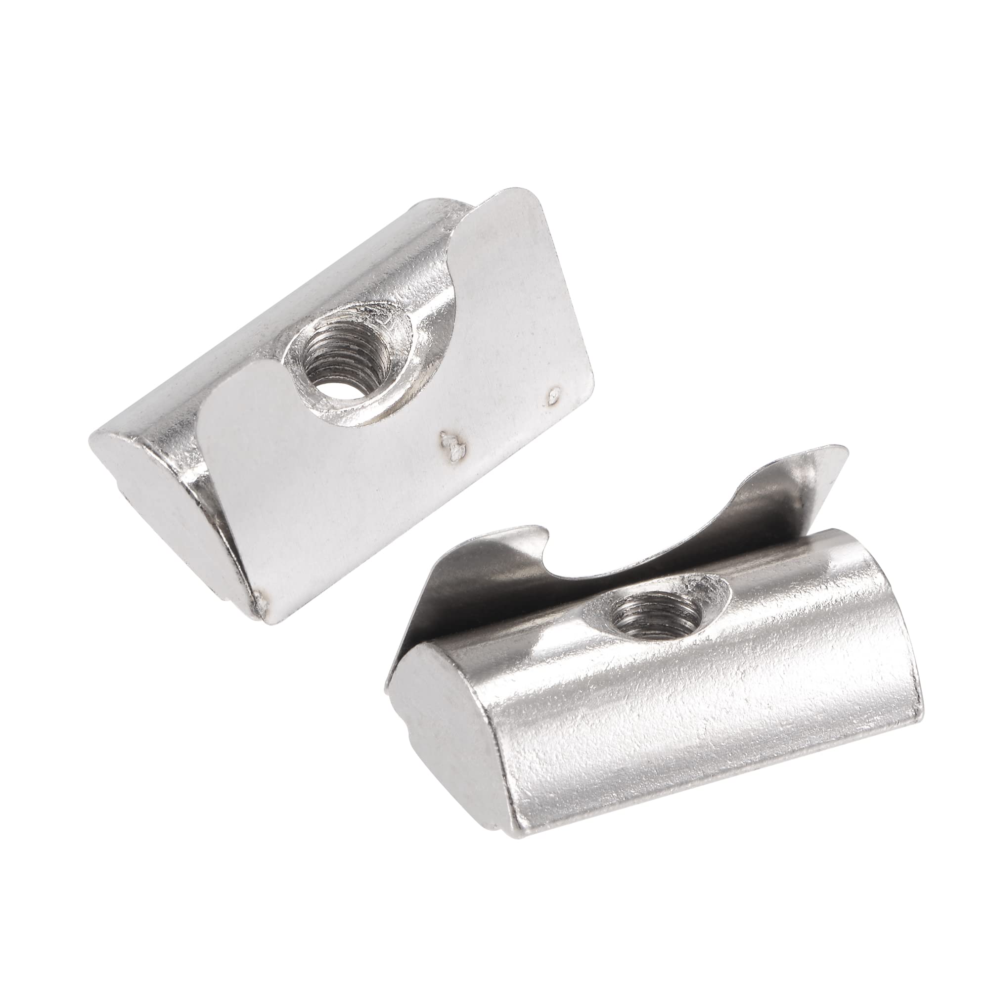 sourcing map M4 Roll in Spring T Nut with Spring Sheet Carbon Steel for 3030/4040 Series Aluminum Extrusion Profile Rail with 8mm Slot 25Pcs