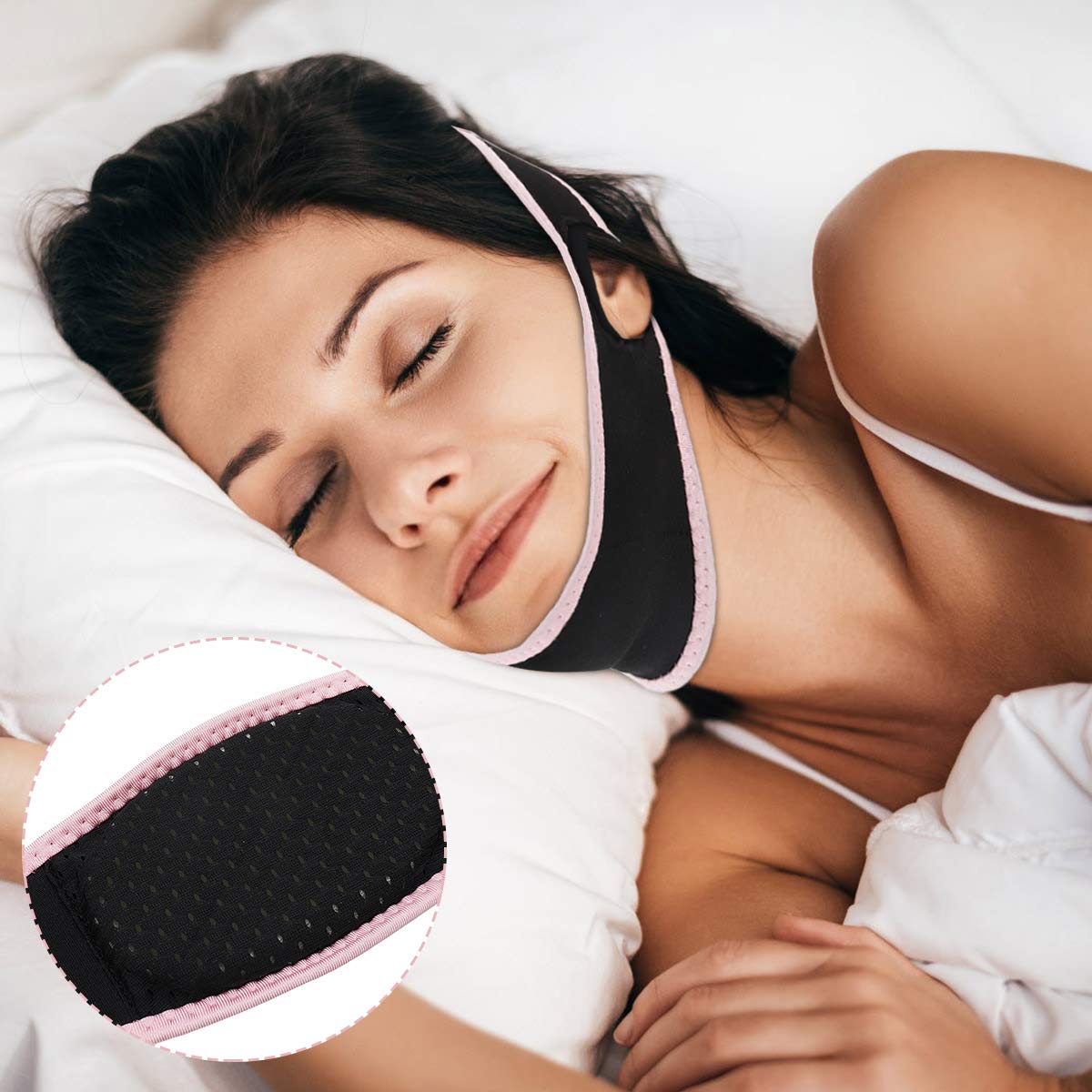 OUTERDO Facial Slimming Strap, Pain Free Lift the Face V line Shape Anti Wrinkle Chin Mask for Women for Face Neck and Chin Lift Double Effect Adjustable Pink : Beauty