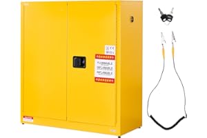VEVOR Flammable Cabinet 18" x 43" x 46", 29 Gallon Flammable Storage Cabinet with Adjustable Shelf, Cold-Rolled and Galvanize