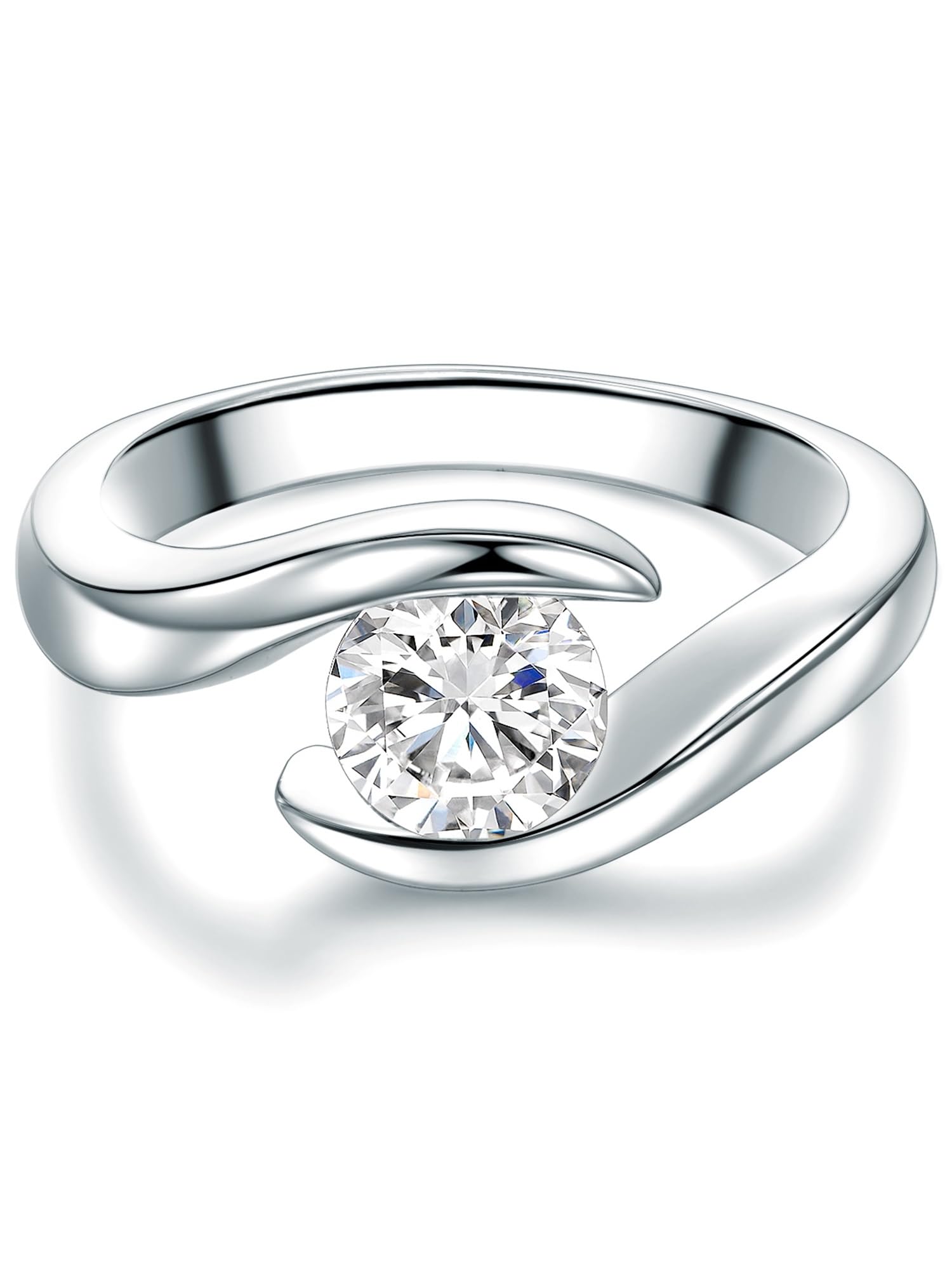 Trilani Female Sterling Silver Zirconia Solitaire Ring