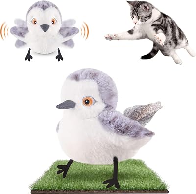 Migipaws Rechargeable Flapping Bird Cat Toy with USB Chargeable Sandpiper Chirp