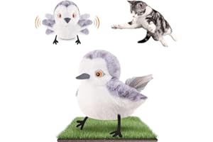 Migipaws Flapping Bird, Lifelike Sandpiper Chirping,Touch Activated KittenToy,Interactive Cat Toy for All Breeds Cat Kicker,C