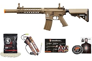 Lancer Tactical Gen 2 SD M4 Polymer (Long Rail)- Full/Semi-Auto Piactinny Rail AEG Rifle with 0.20g BBS, Charger and Battery