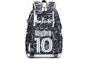 FANWENFENG Soccer Player M-essi Luminous Multifunction Backpack Travel Football Fans Bag For Men Women