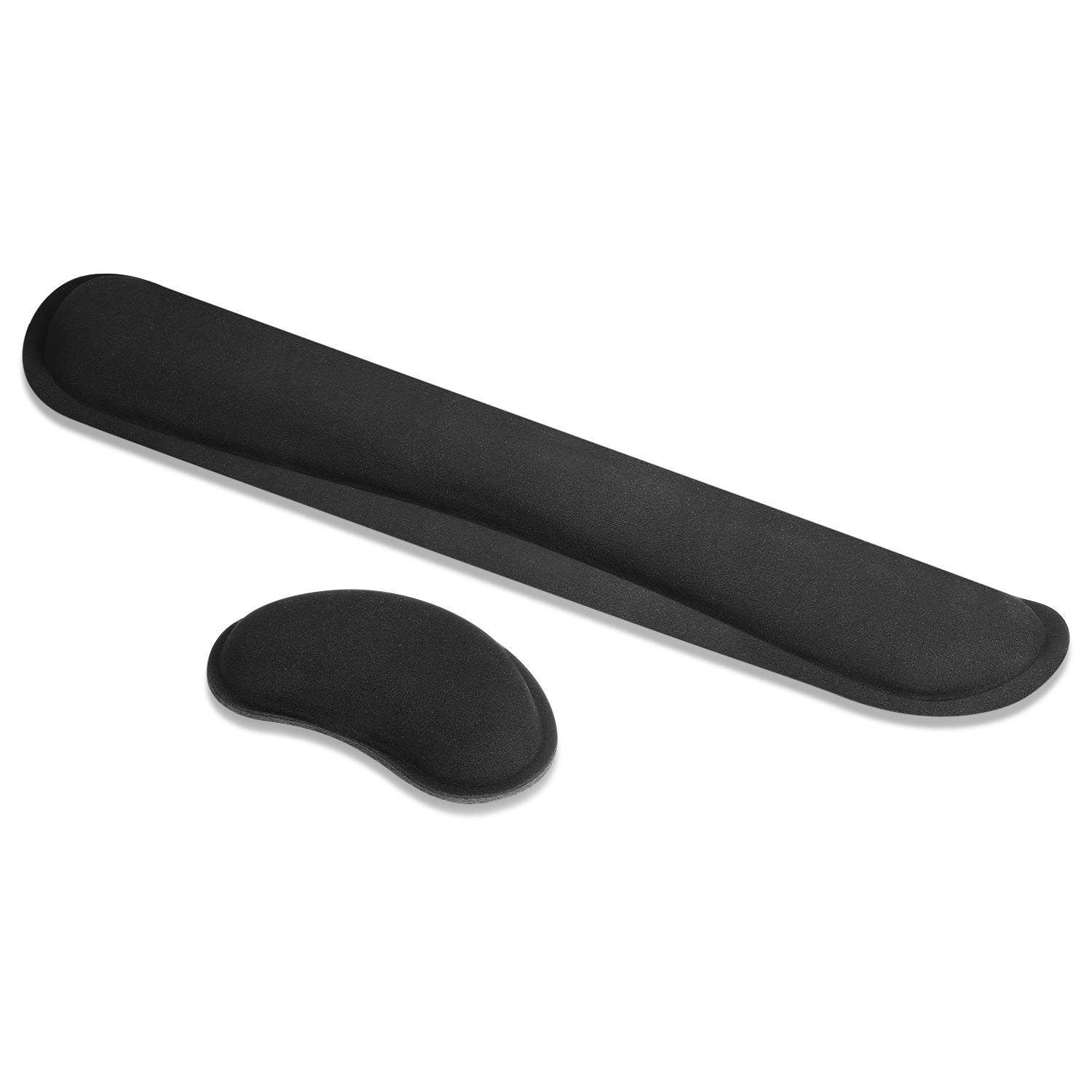Keyboard Wrist Rest Pad, Memory Foam Mouse Keyboard Wrist Rest Support Pad Set, Relieve Wrist Pressure Suitable for Computer Notebook Work and Games (Black)
