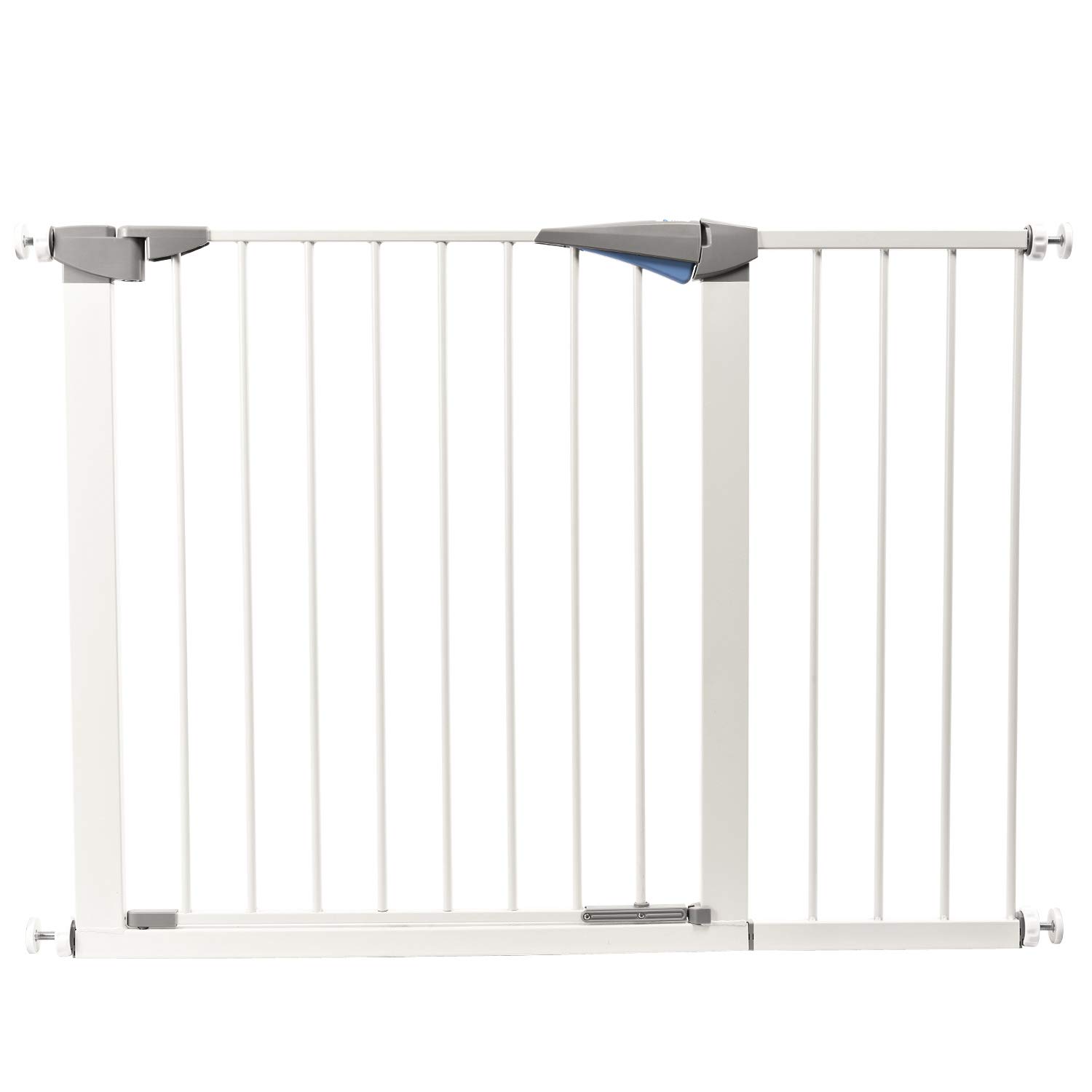 LEMKA Walk Thru Baby Gate,Auto-Close Safety Pet Gate Metal Expandable Dog Gate with Pressure Mount for Stairs,Doorways,Banister