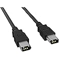 CableLeader 15ft FireWire 400 IEEE-1394a 6-Pin Male to Male Data Transfer Cable, iLink DV Cable, 6-Pin/6-Pin IEEE 1394a, High Speed Firewire 6 Pin to 6 Pin Cable, Black