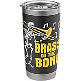 Brass To The Bone - Skeleton Trombone Player Music Lover Stainless Steel Insulated Tumbler