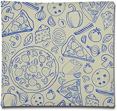 Pillow Cover Illustration Of Pizza Doodle On Squar Sketch Pillows Bed Throw Pillows Covers Fashion pillow covers and bed sheets
