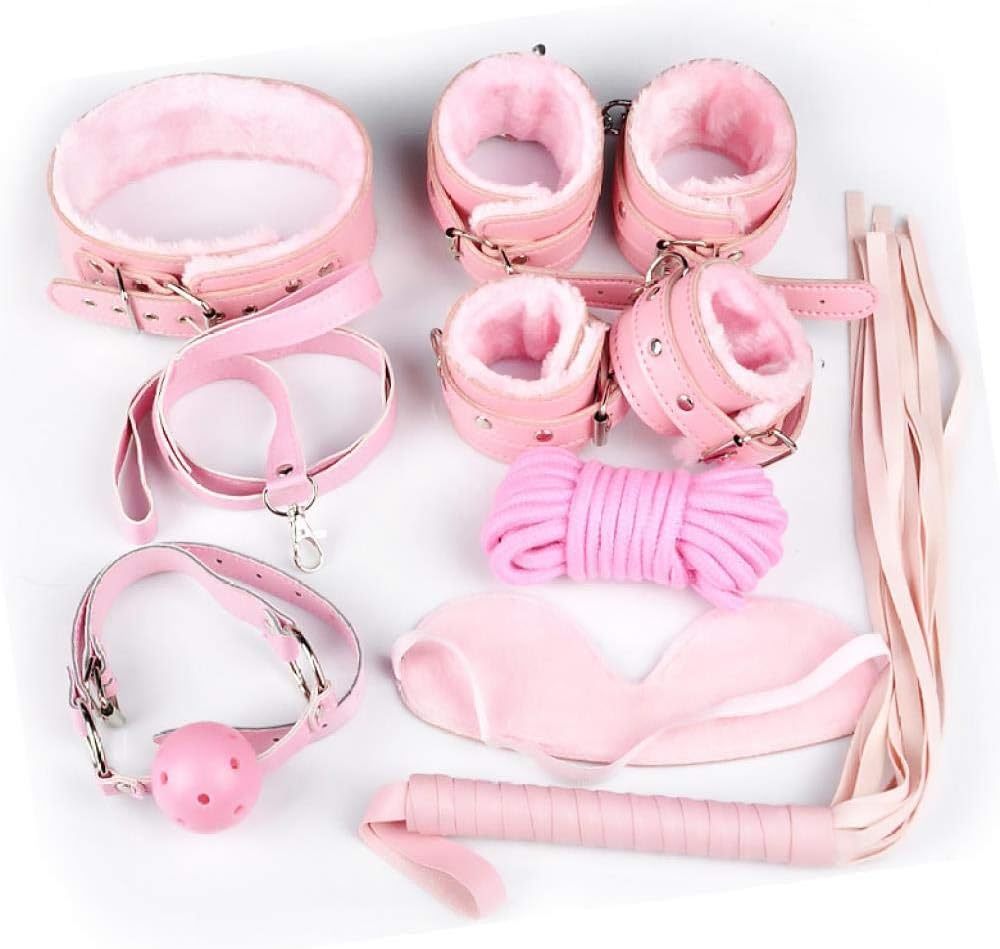DONGGONG UC6ādǔlt Toy Lady Couple 7 Pieces PU Leather Hand Attachment Set Toy LGG