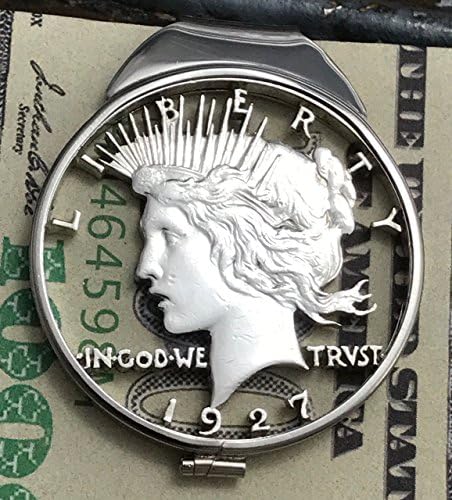 Happy 91st Birthday 1927 Silver Peace Dollar Cut Coin Jewelry Moneyclip - Custom Cutting Now with 1927 coin (cut same as pictured)