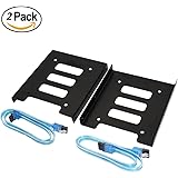 SNANSHI SSD Tray, 2.5 inch SSD HDD to 3.5 inch Metal Mounting Adapter Bracket Hard Drive Holder with 2 pcs 18 Inch SATA III 6.0 Gbps Cable