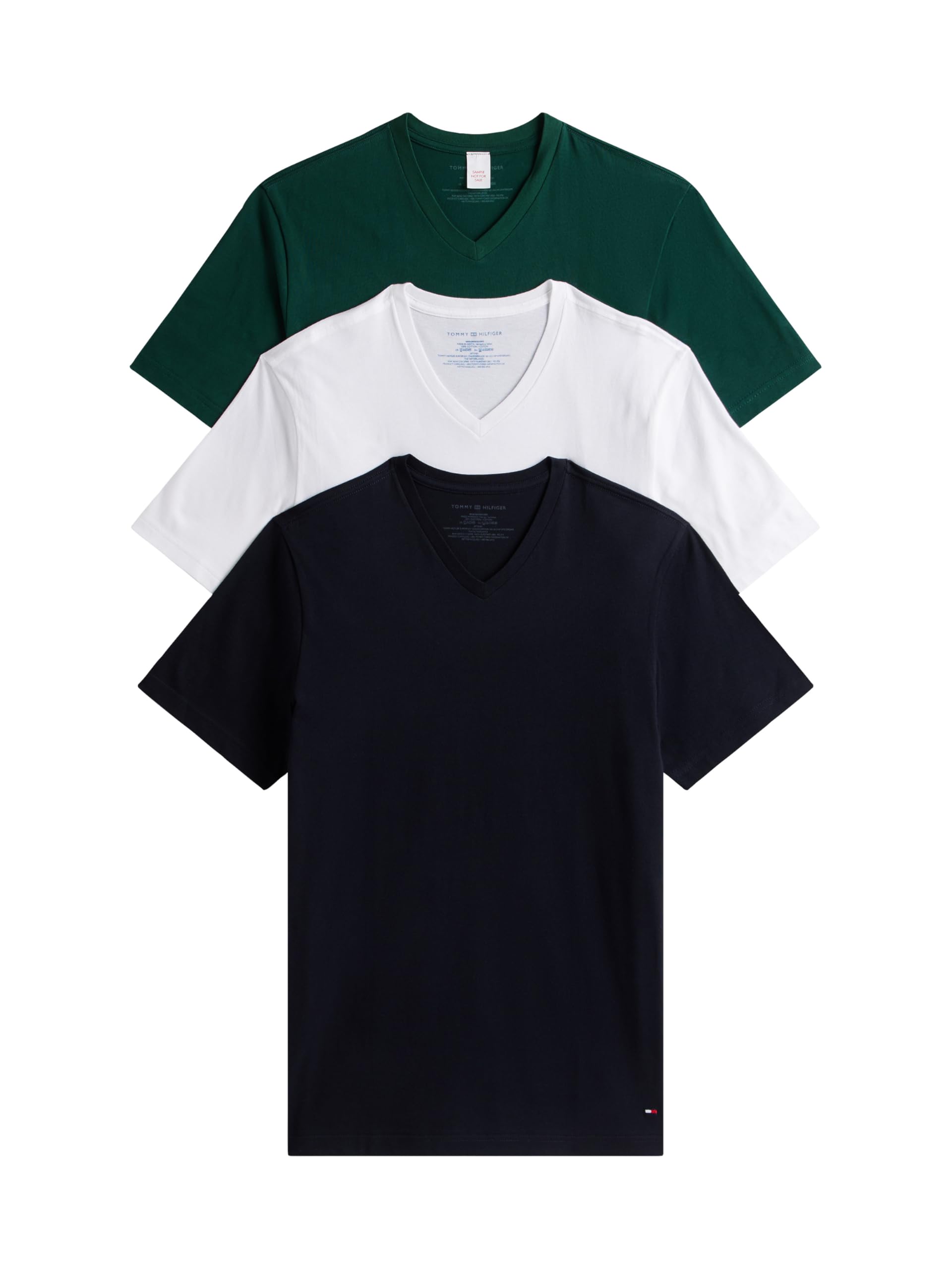 Tommy Hilfiger Men's Cotton Classics 3-Pack V-Neck Undershirts Image