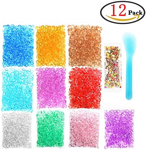 Plastic Fishbowl Slime Beads for Crunchy Slime,Decoration Beads for Vase and DIY Crafts,12 Pack with 10 Colors