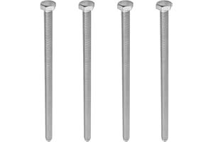 MroMax 4Pcs M6 x 120mm Hex Head Screws Bolts, 304 Stainless Steel 18-8, Fully Threaded, External Hex Drive, for Mounting Chair, Handles, Rail, Pump, Wheels, Antenna Parts, Boat and Plastic Bumpers