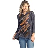 Jess & Jane Opera Mineral Washed Cotton Split Neck Tunic Top