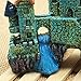 Five Season Ancient Castle Rockery Ornaments Decorations for Aquarium Fish Tank Blue+Green+Purple