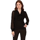 Adrianna Papell Womens Low Bow Tie Front Sweater