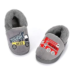ESTAMICO Boys Girls Warm Slippers Cartoon Truck