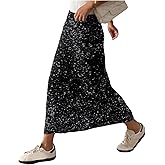 Floerns Women's Y2k Sequin Skirt Stretchy Night Out Party Glitter Long Skirt