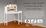 FEFE White Study Table and Chair Set for Kids Corner Desk 27x27 38H view 2