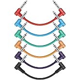 Donner 6 Inch Guitar Patch Cable Colored 6-Pack Guitar Effect Pedal Cables